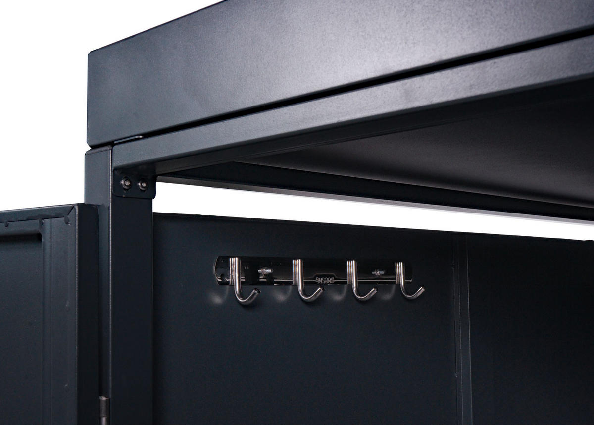 4ER-FAHRRADGARAGE PFLANZKASTEN L56B Anthrazit - Anthrazit, Metall (220/126/210cm) - MCW