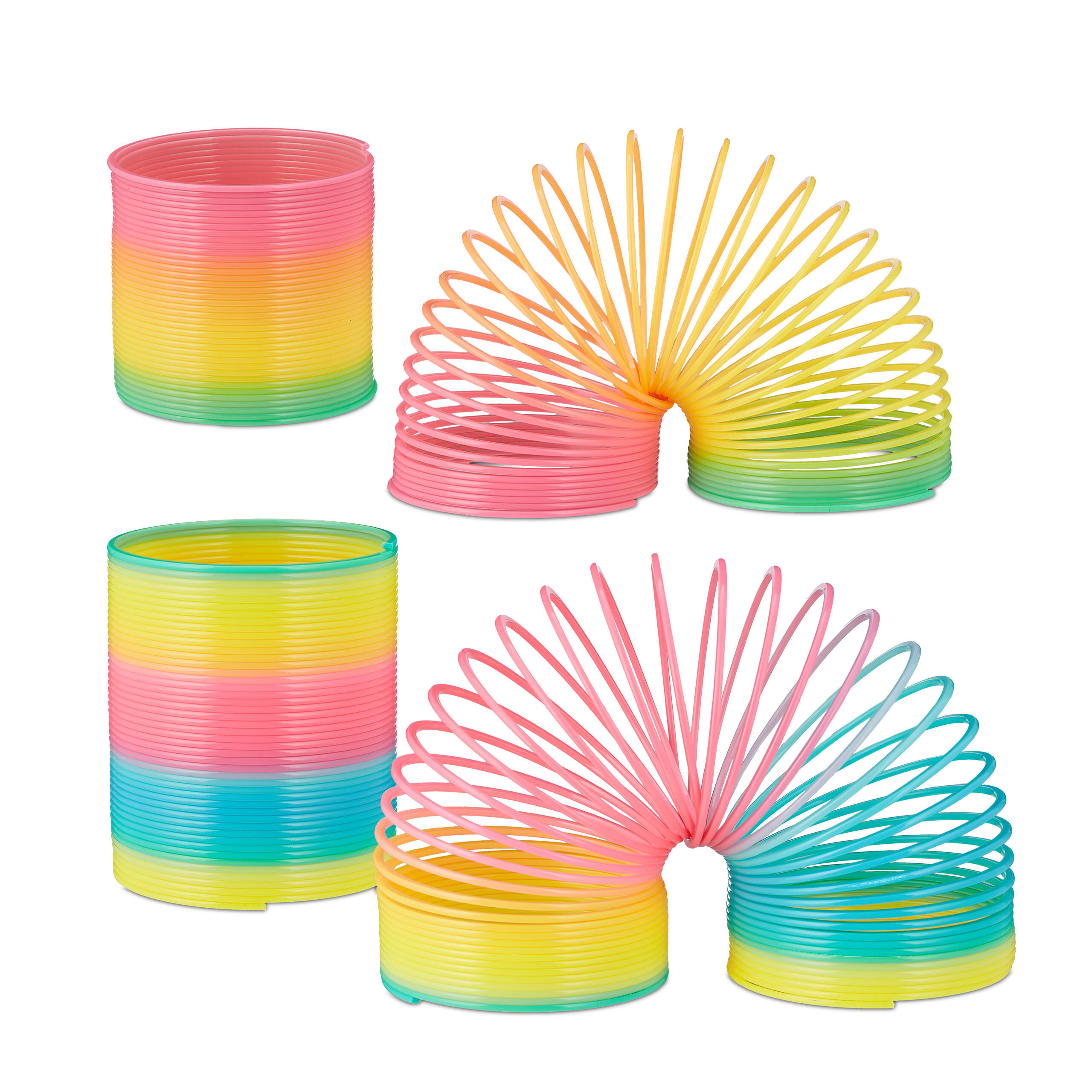 4XREGENBOGENSPIRALE - Multicolor, Kunststoff (8.5/10/8.5cm) - Relaxdays