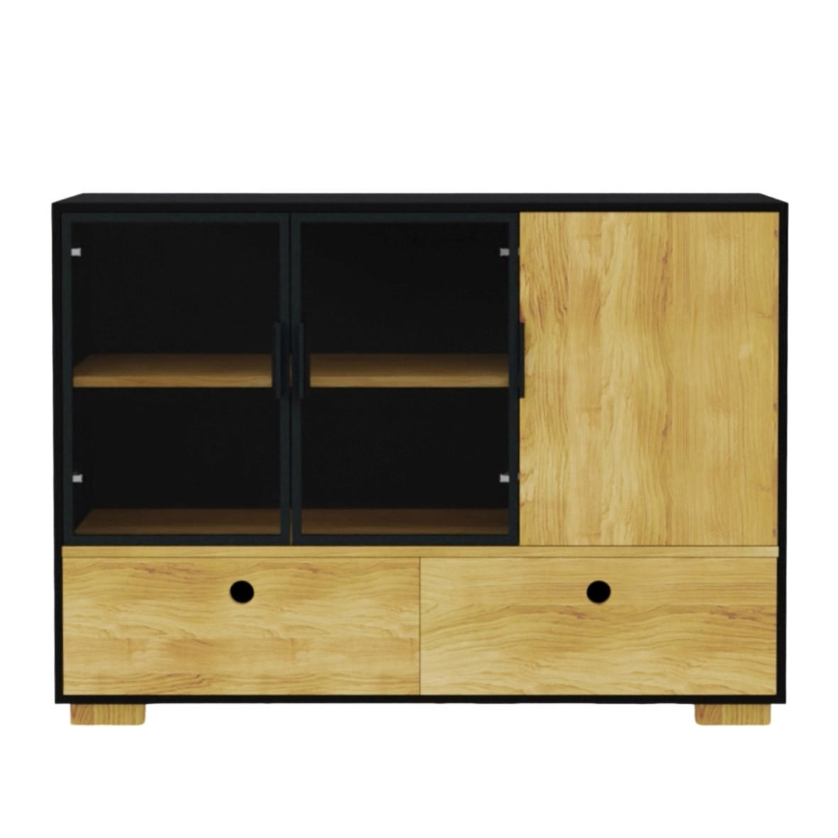 HOLZKOMMODE für das Wohn- und Esszimmer CARLA - Eichefarben, Holz (145/105/45cm) - Rawood Furniture