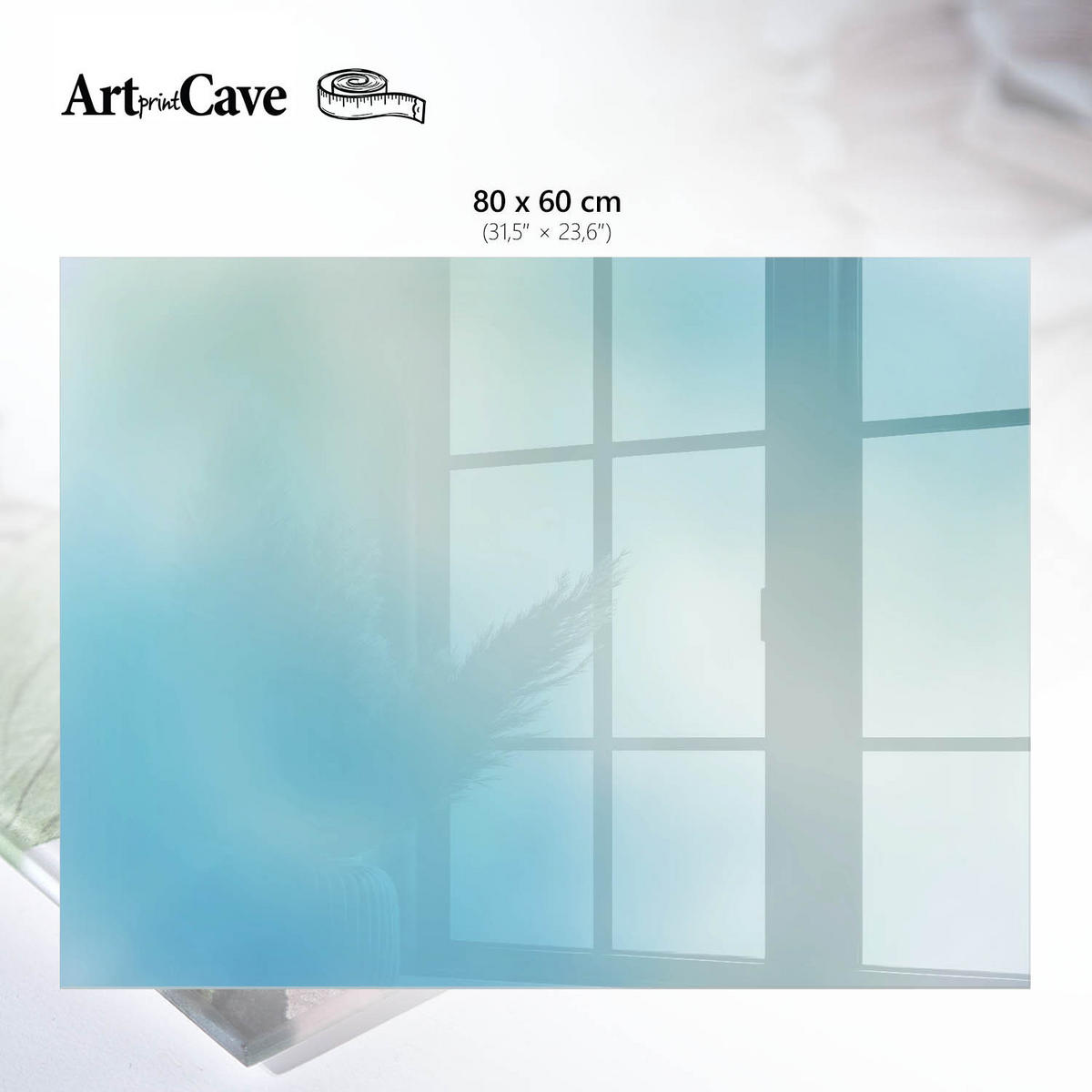 GLASPLATTE 80x60 cm – Himmel der Sinne - Blau, Glas (0.4/80/60cm) - ArtPrintCave