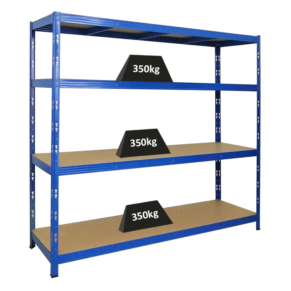 SCHWERLASTREGAL Goliath 180x200x60 cm Fachlast 350 kg 4 Ebenen Blau - Blau, Metall (200/180/60cm) - PROREGAL