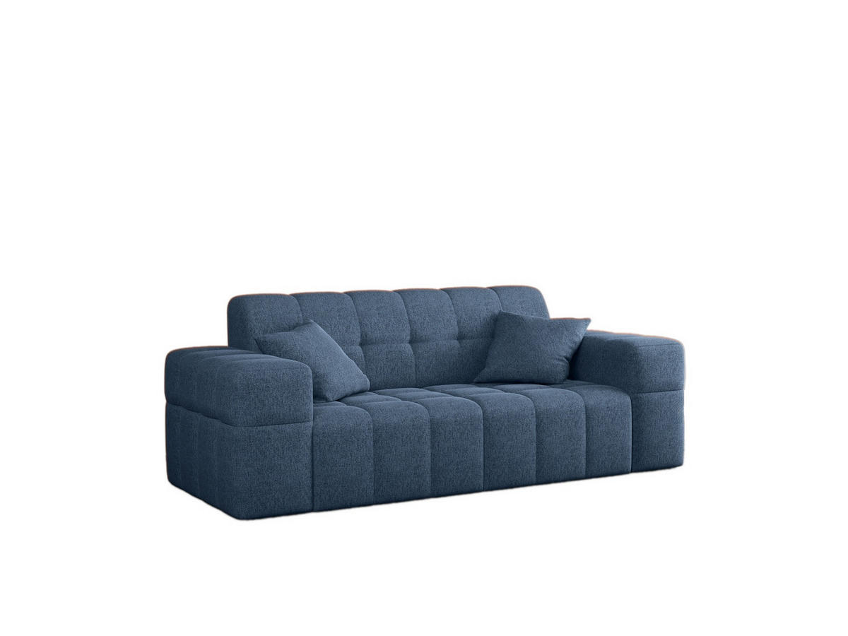 SOFA 2-sitzer Couch serie NIMES Stoff Verita Marineblau - Blau, Holz (183/82/92cm) - Kaiser Möbel