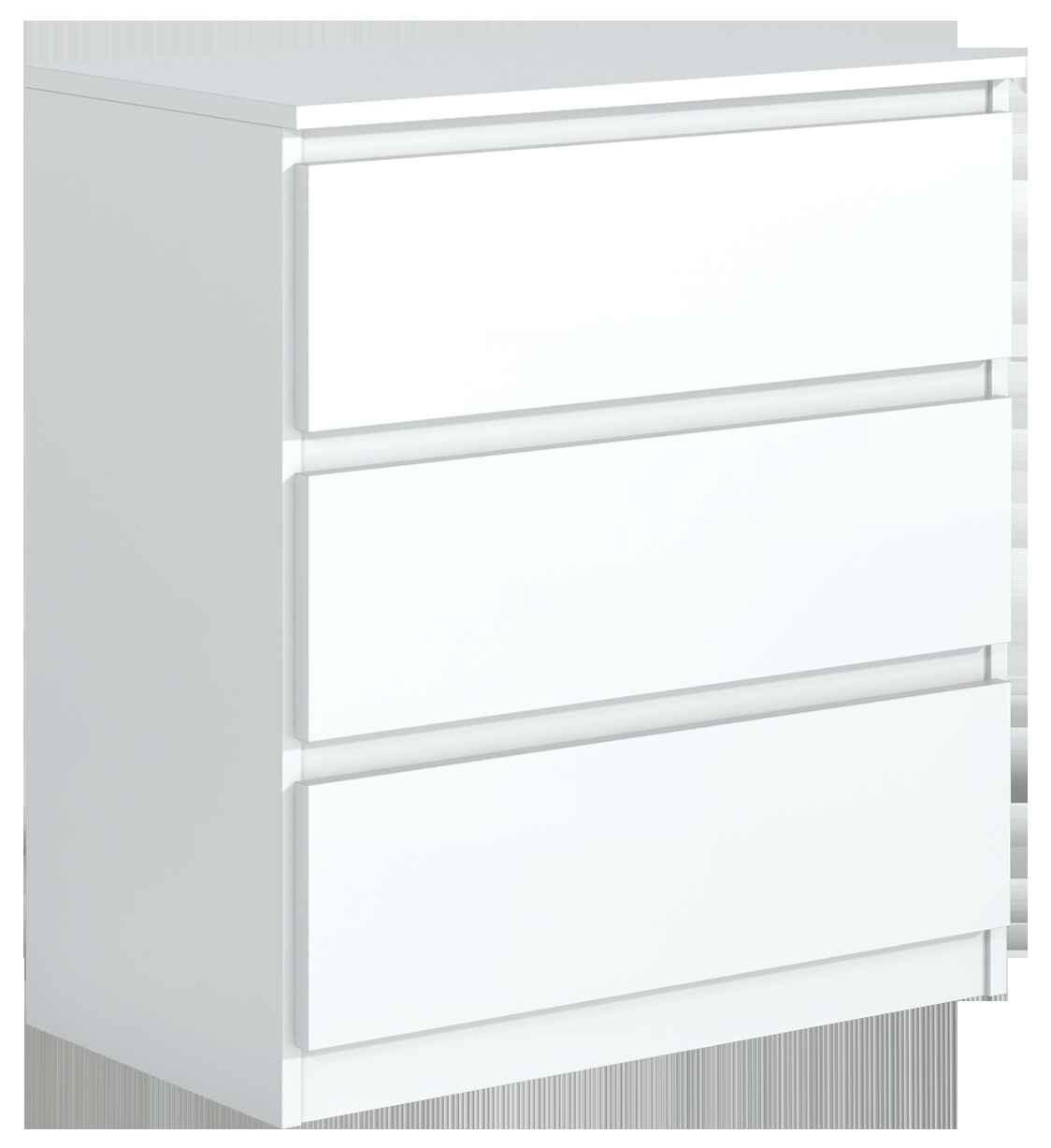 KOMMODE NUDO 70/78,5/39cm mit 3 Schubladen Türen Weiß - Weiß, Holzwerkstoff (70/78.5/39cm) - MASSENO