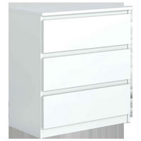 KOMMODE NUDO 70/78,5/39cm mit 3 Schubladen Türen Weiß - Weiß, Holzwerkstoff (70/78.5/39cm) - MASSENO