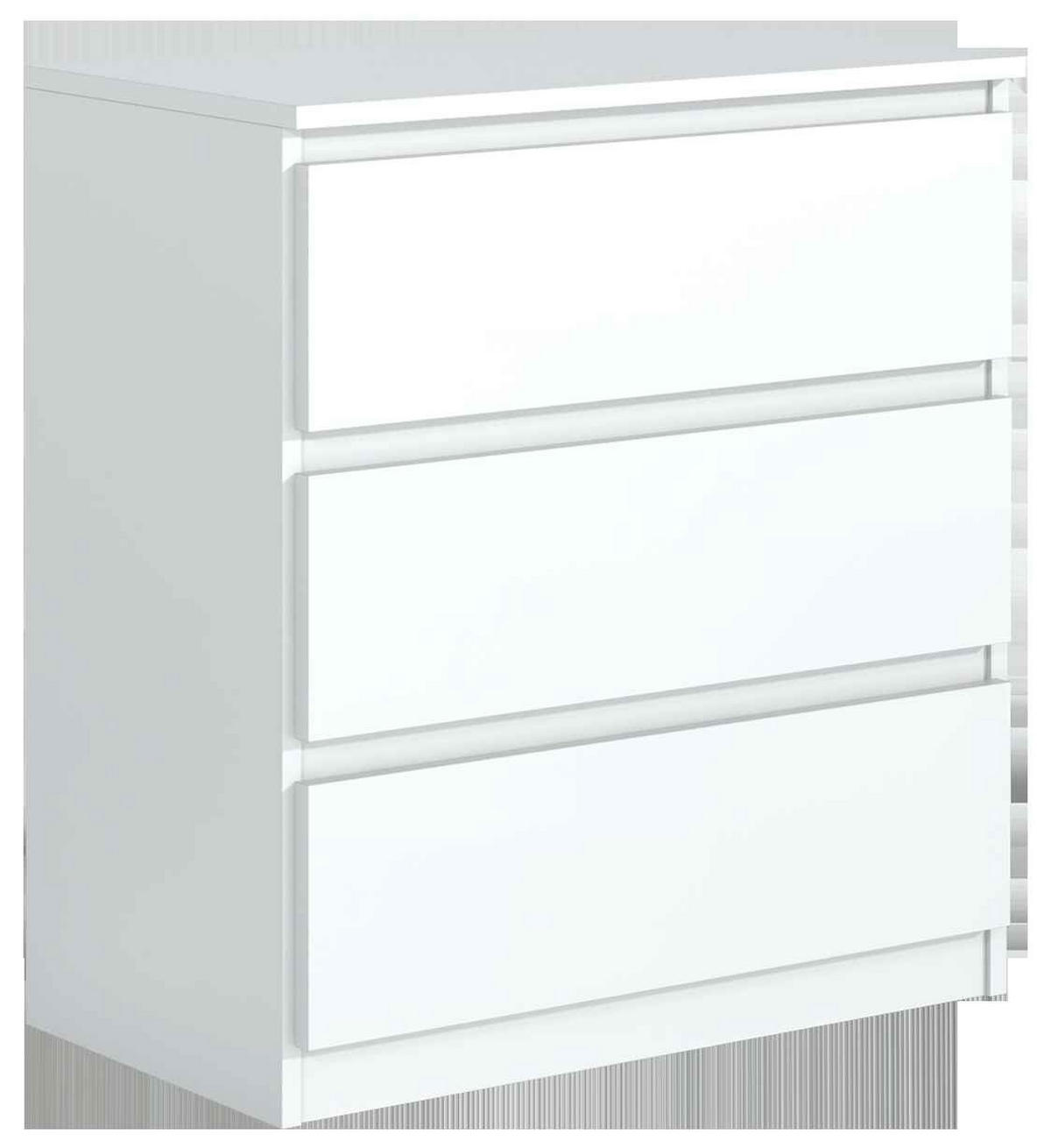 KOMMODE NUDO 70/78,5/39cm mit 3 Schubladen Türen Weiß - Weiß, Holzwerkstoff (70/78.5/39cm) - MASSENO