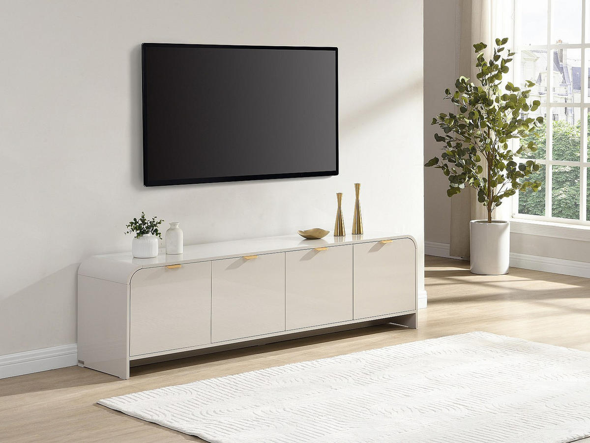 TV-BOARD - 180 cm x 40 cm - Holz, Platte - Beige - ORALINO - Beige, Holz (180/50/40cm) - Vente-Unique
