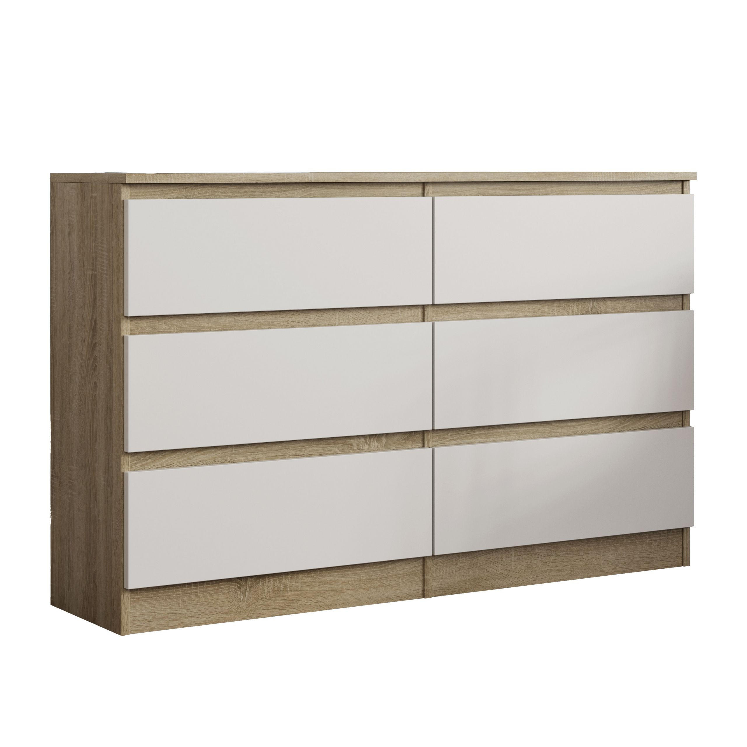 Masseno Kommode Sonoma Eiche, Weiß 120x77x33 cm