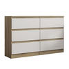 KOMMODE ALLEGRA 120/77/33 cm mit 6 Schubladen Sonoma Eiche - Weiß/Sonoma Eiche, Holzwerkstoff (120/77/33cm) - MASSENO