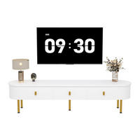 LOWBOARD 174/35/41 cm Weiß/Gold aus MDF mit 3 Schubladen - Weiß, Holzwerkstoff (35/41/174cm) - OKMYHOME