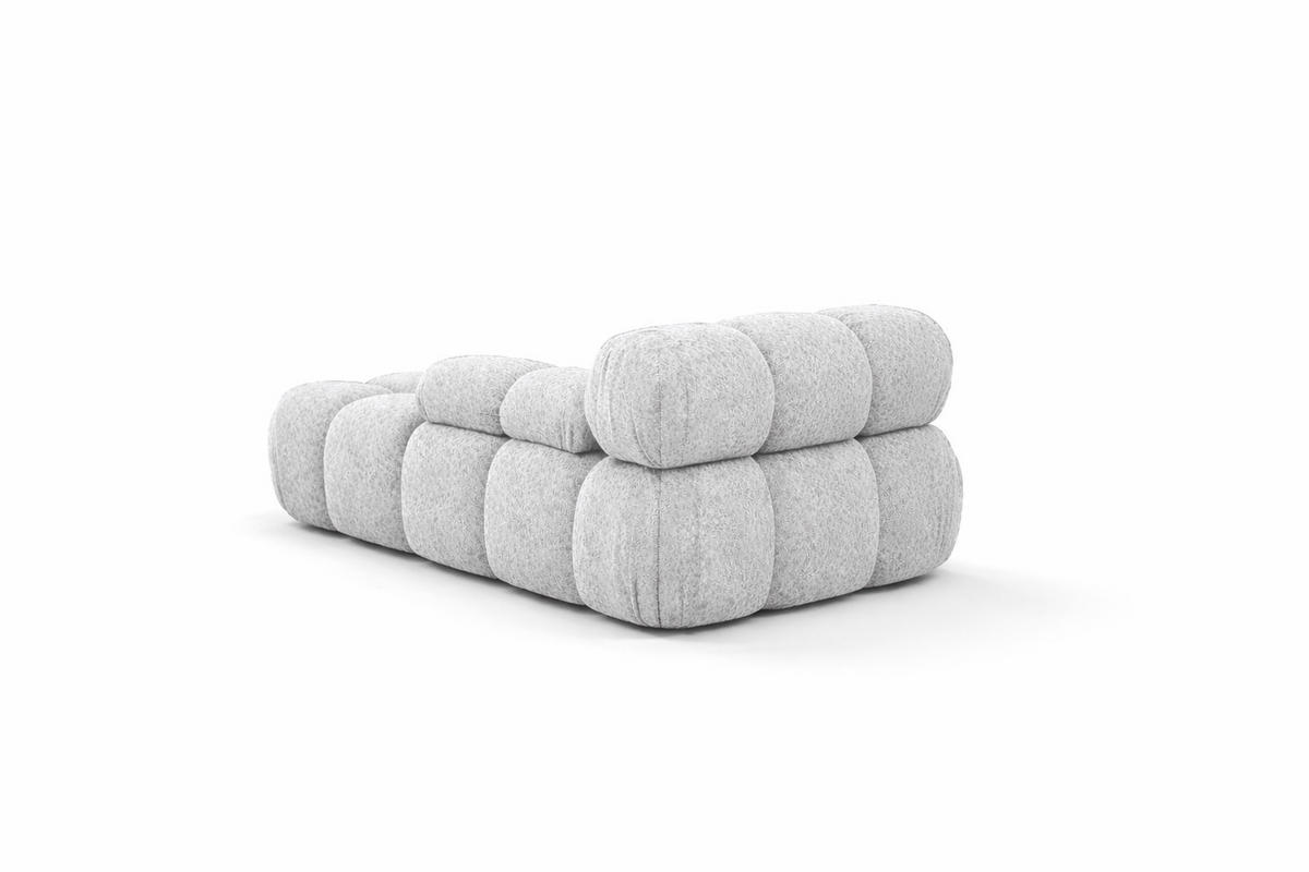 CHAISELONGUE Modular, Bouclé-Stoff Abriamo, Hellgrau, Links, Selia - Hellgrau, Holz (95/70/160cm) - Kaiser Möbel