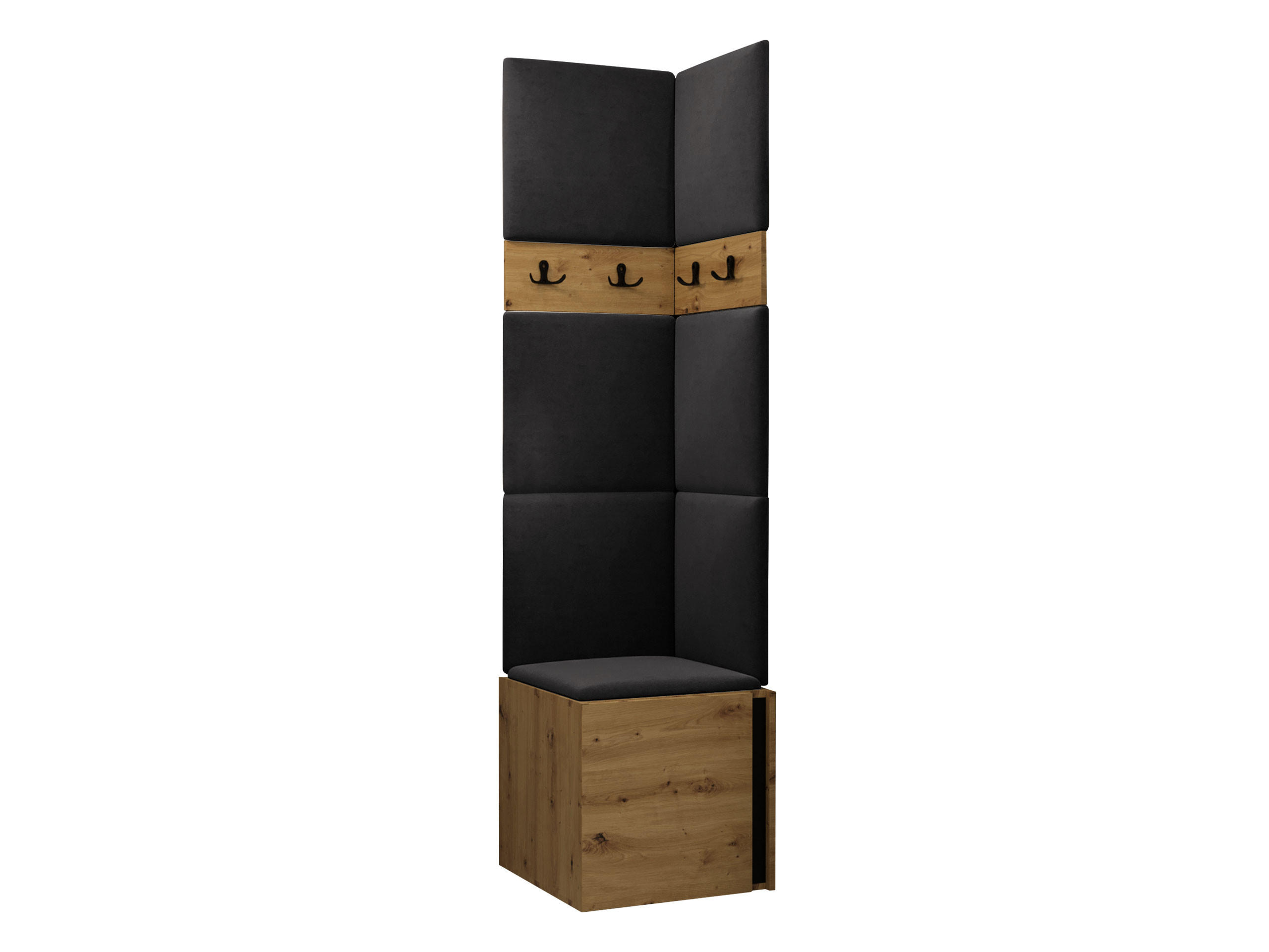 GARDEROBEN-SET Orion XXI - Anthrazit/Eiche Artisan, Holzwerkstoff/Kunststoff (42/186/46cm) - MIRJAN24