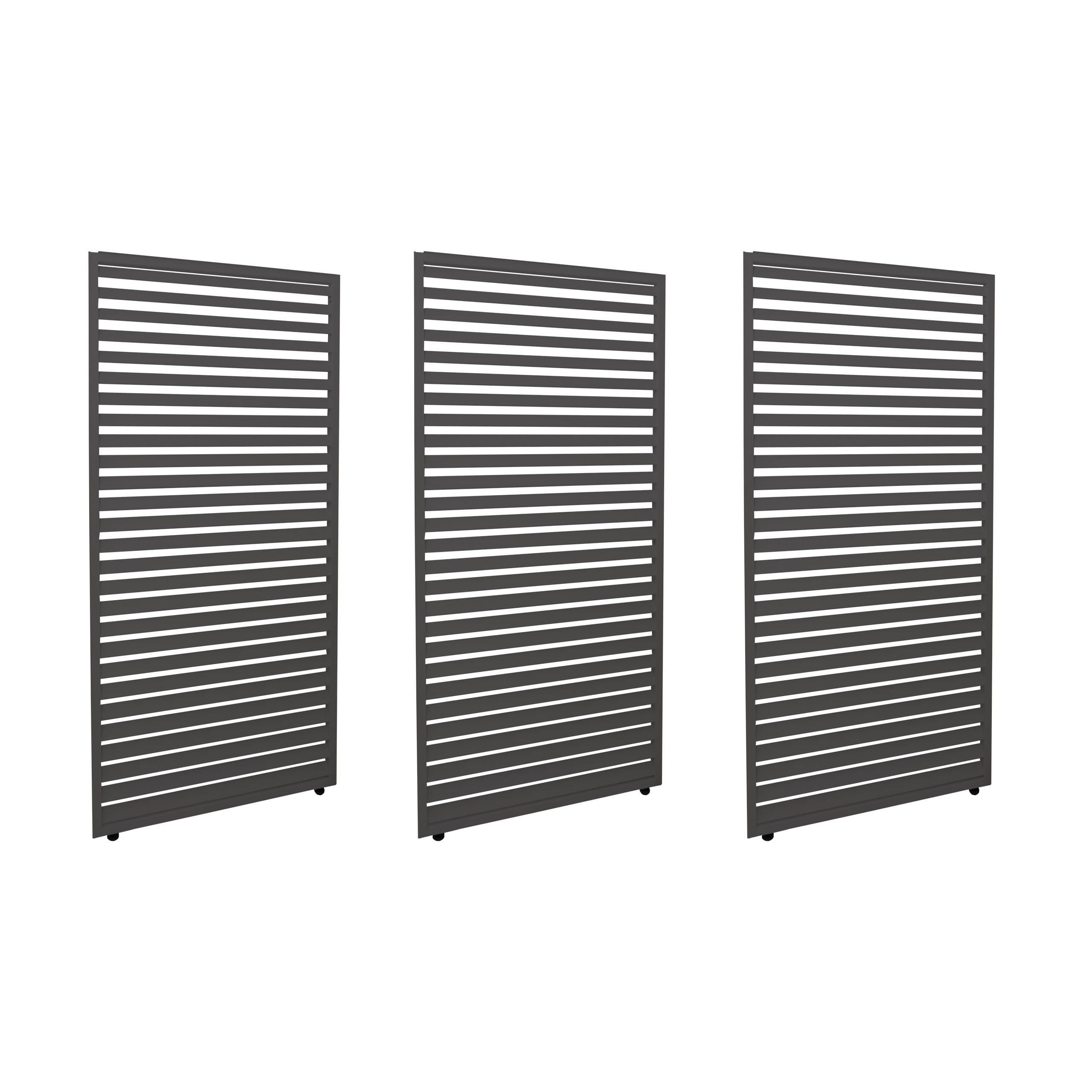 PANEELE 3er-Set für Pergola 204x271cm Anthrazit - Anthrazit, Metall (271/204/4cm) - BERLINLODGE
