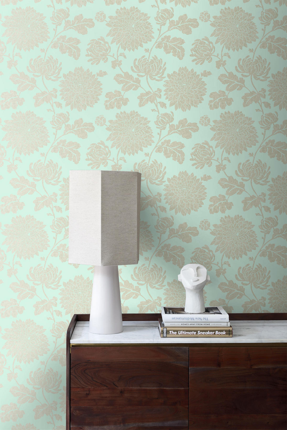 TAPETE Blumen 53 cm x 10.05 m - Grün, Papier (53/1000cm) - Origin Wallcoverings