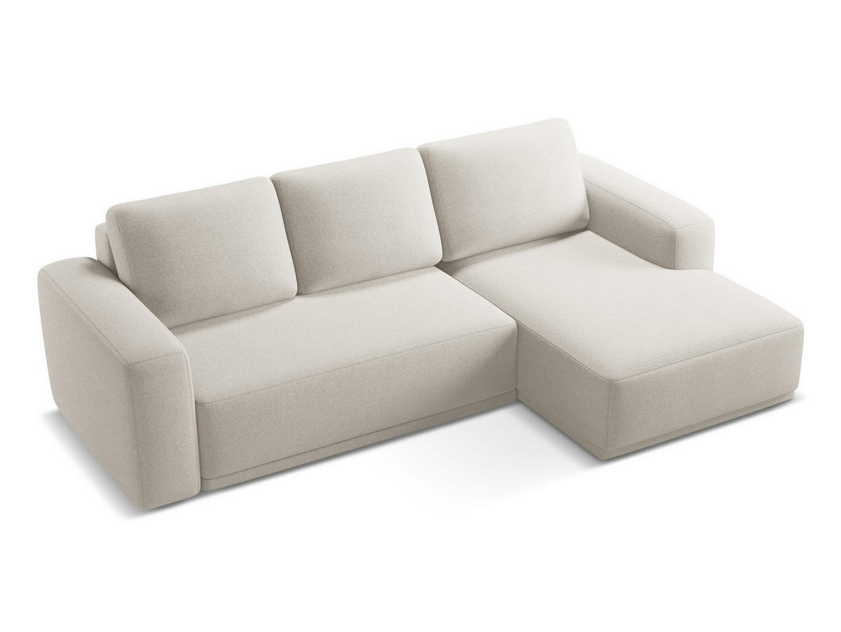 ECKSOFA mit Schlaffunktion Chenille Stoff Grau - Silberfarben/Schwarz, Kunststoff/Textil (258/160cm) - Makamii
