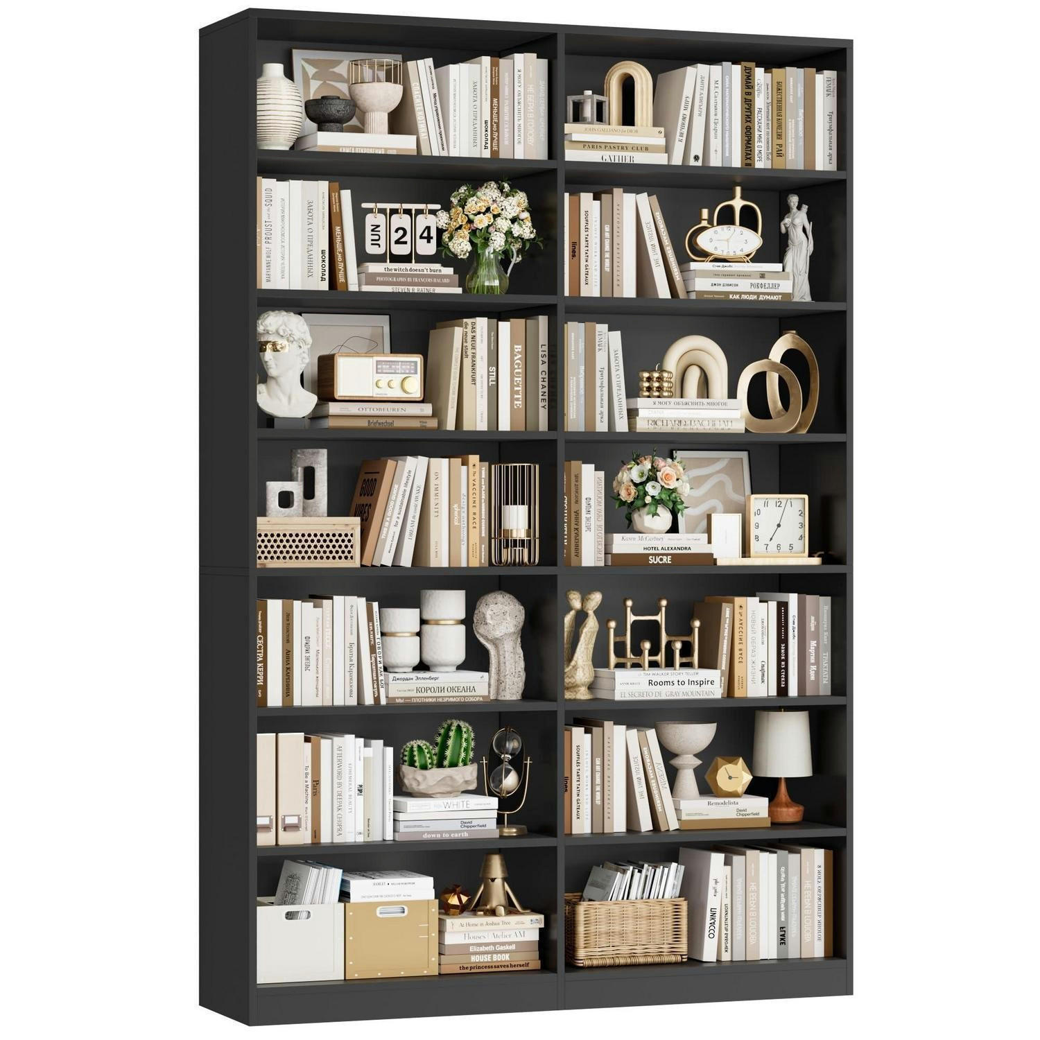 BÜCHERREGAL 212 cm schwarz - Schwarz, Holzwerkstoff (116/212/28.5cm)