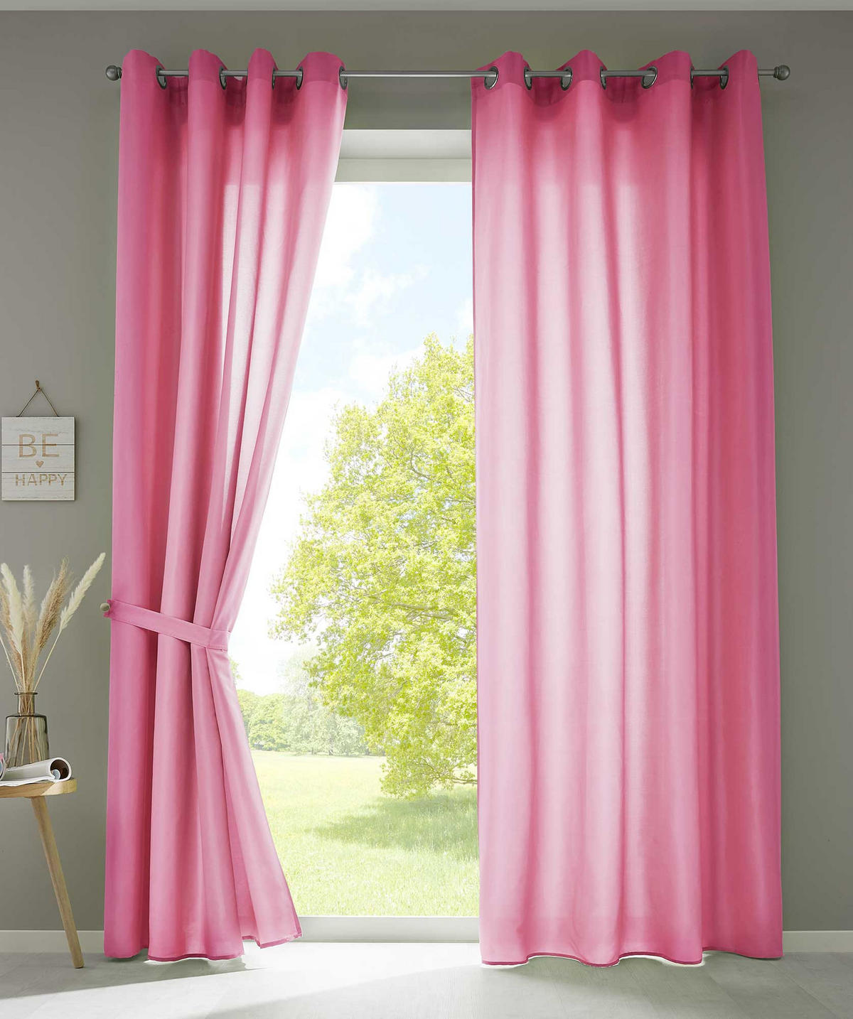 VORHANG 2ER SET BERLIN HxB 245x140cm Pink - Pink, Textil (140/245/245cm) - Gardinenbox