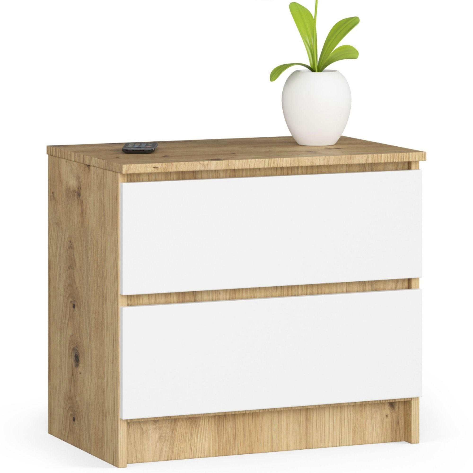 RAUMHIRSCH FURNITURE KOMODA dub Artisan, bílá 55/60/40