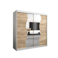SCHWEBETÜRENSCHRANK 200/200/62 2-türig - Silberfarben/Weiß, Holz/Kunststoff (200/200/62cm) - MÖBEL KRYSPOL