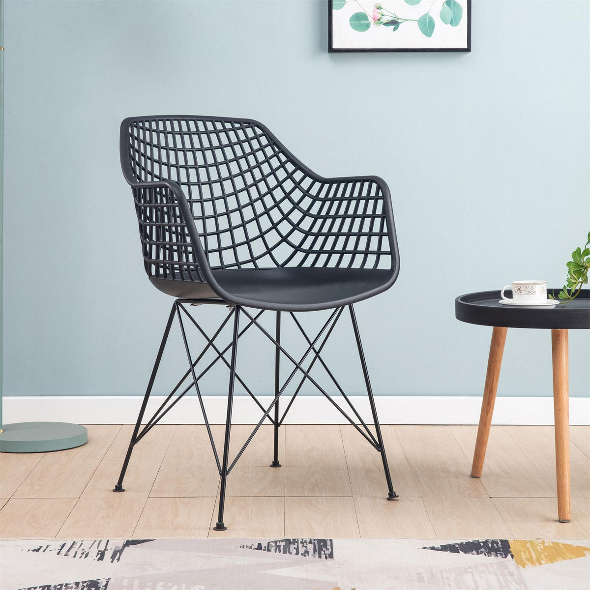 ESSZIMMERSTÜHLE ALICANTE 4ER-SET - Schwarz, Textil (59/87/54cm) - IDIMEX