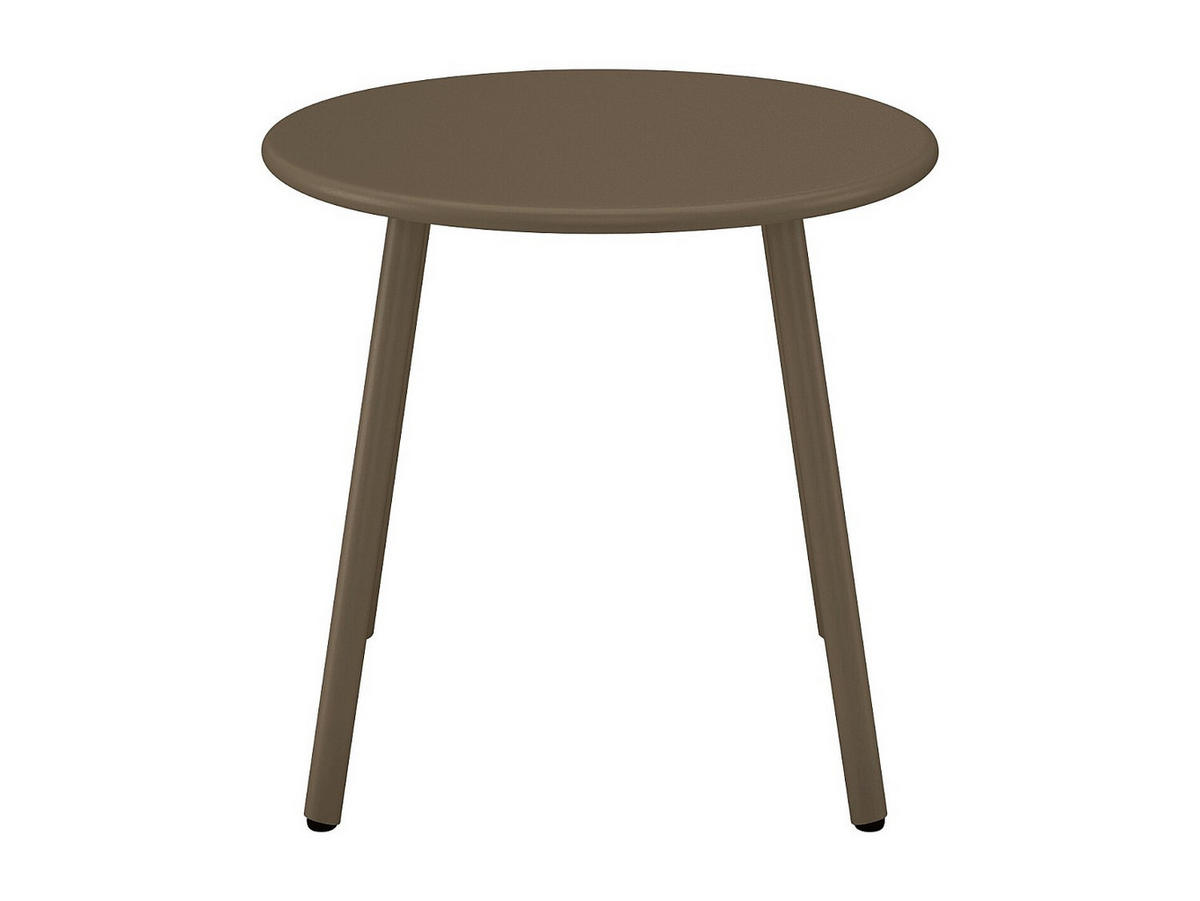 GARTENBEISTELLTISCH - 1 -Sitzer - Stahl - taupe - MIRMANDE - Braun, Metall (50/50/44.5cm) - Vente-Unique