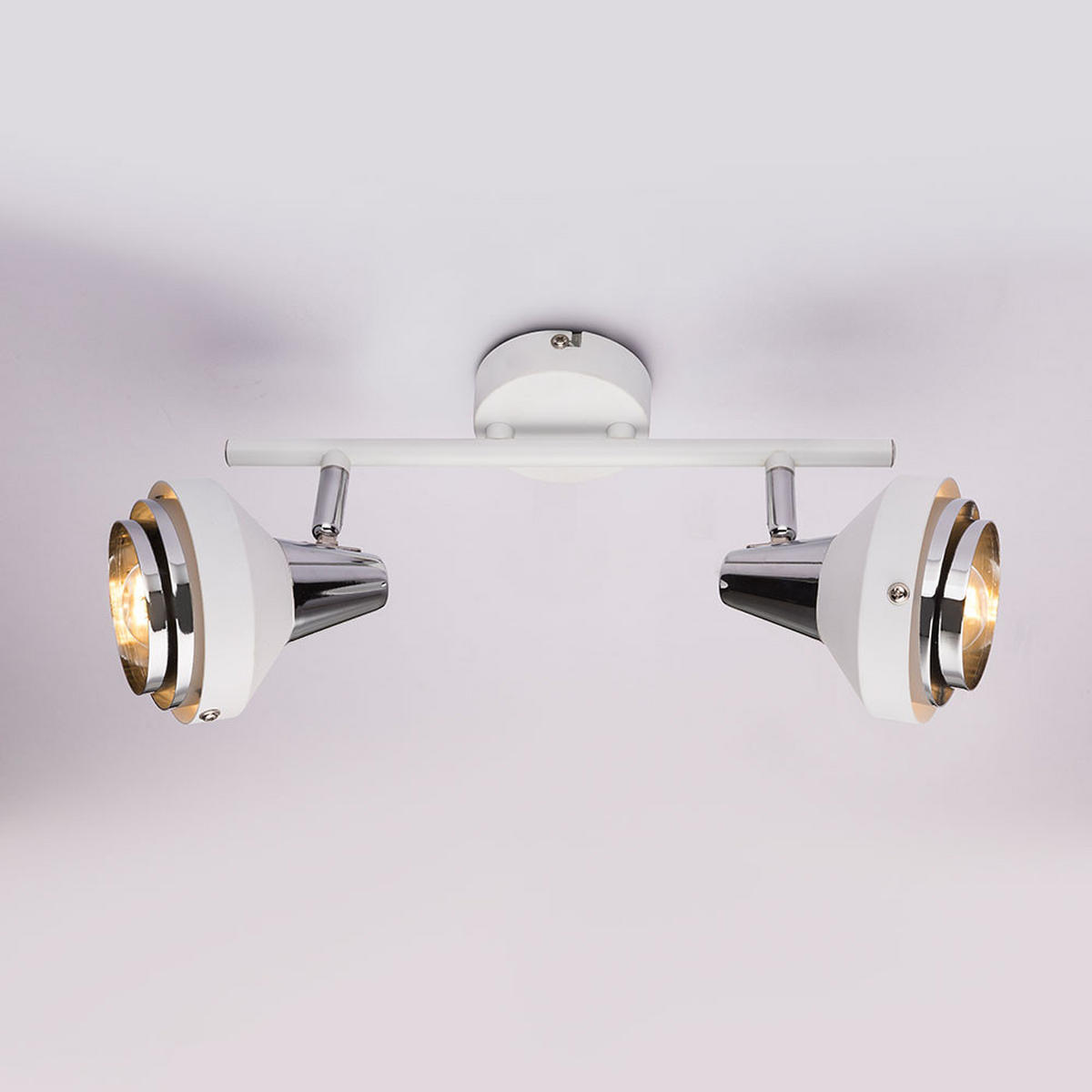DECKENLEUCHTE Metall Weiß bewegliche Spots - Weiß, Metall (30/10/17.5cm)