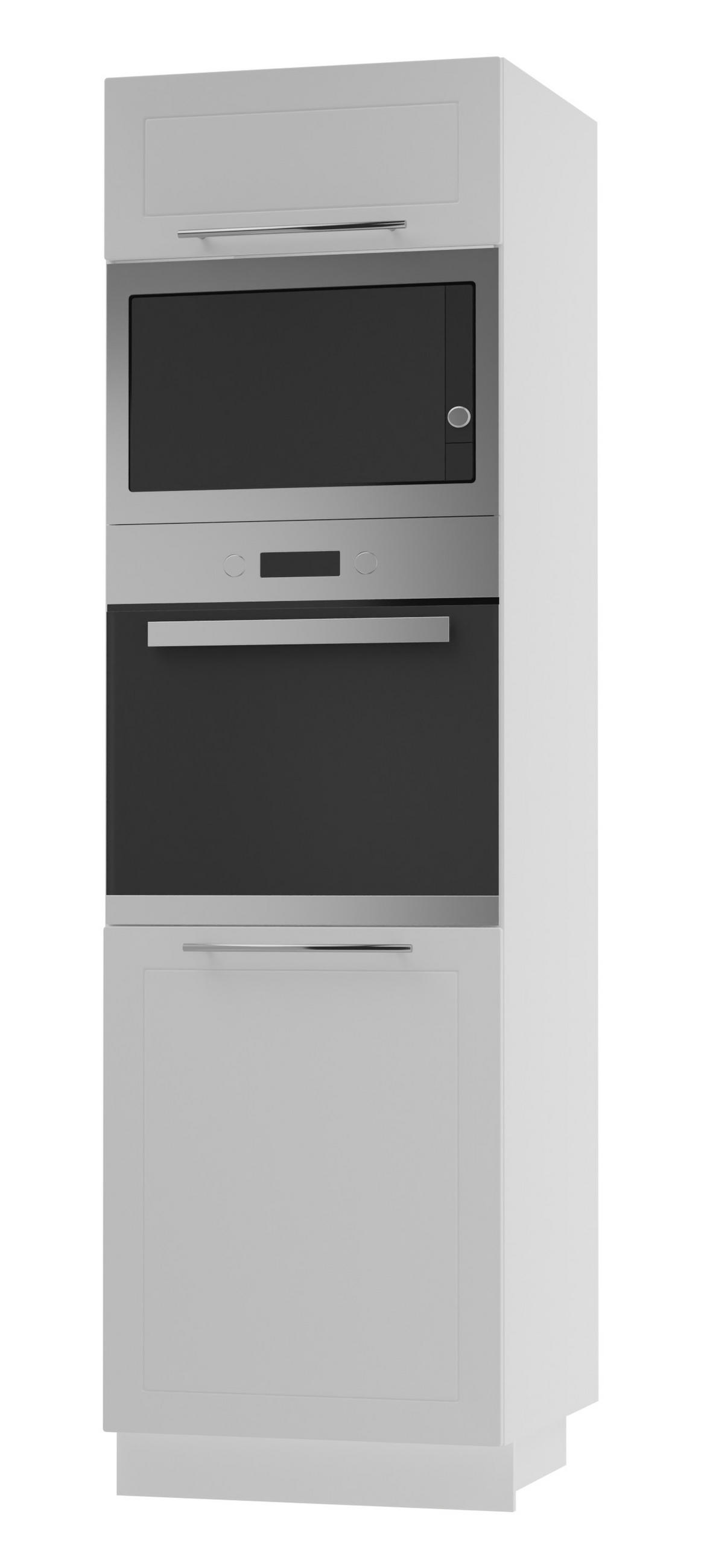 BACKOFEN-HOCHSCHRANK Kvantum D14/RU/60/207 Weiß Matt / Weiß Matt 60 / 59 / 207cm - Weiß, Holz/Holzwerkstoff (60/207/59cm) - Feldmann-Wohnen
