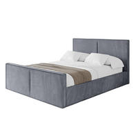 POLSTERBETT mit Bettkasten, Fußteil und Lattenrost, Boxbett mit Matratze H3/H4 - EMMI-Z 200x200 Grau - Grau, Holzwerkstoff/Textil (200/200cm) - ALTDECOR