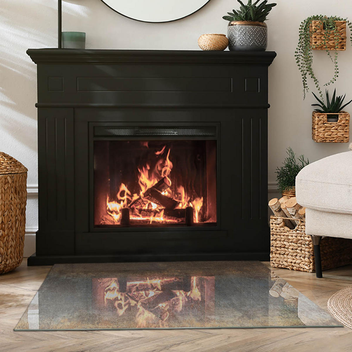 GLASPLATTE für Kamin 100x70 cm Braun - Braun, Glas (100/70/0.4cm) - ArtPrintCave