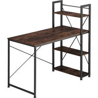 COMPUTERTISCH Hershey,122 x 61 x 120 cm,Industrial Holz dunkel, rustikal - Rostfarben, Holzwerkstoff (122/61/120cm) - tectake