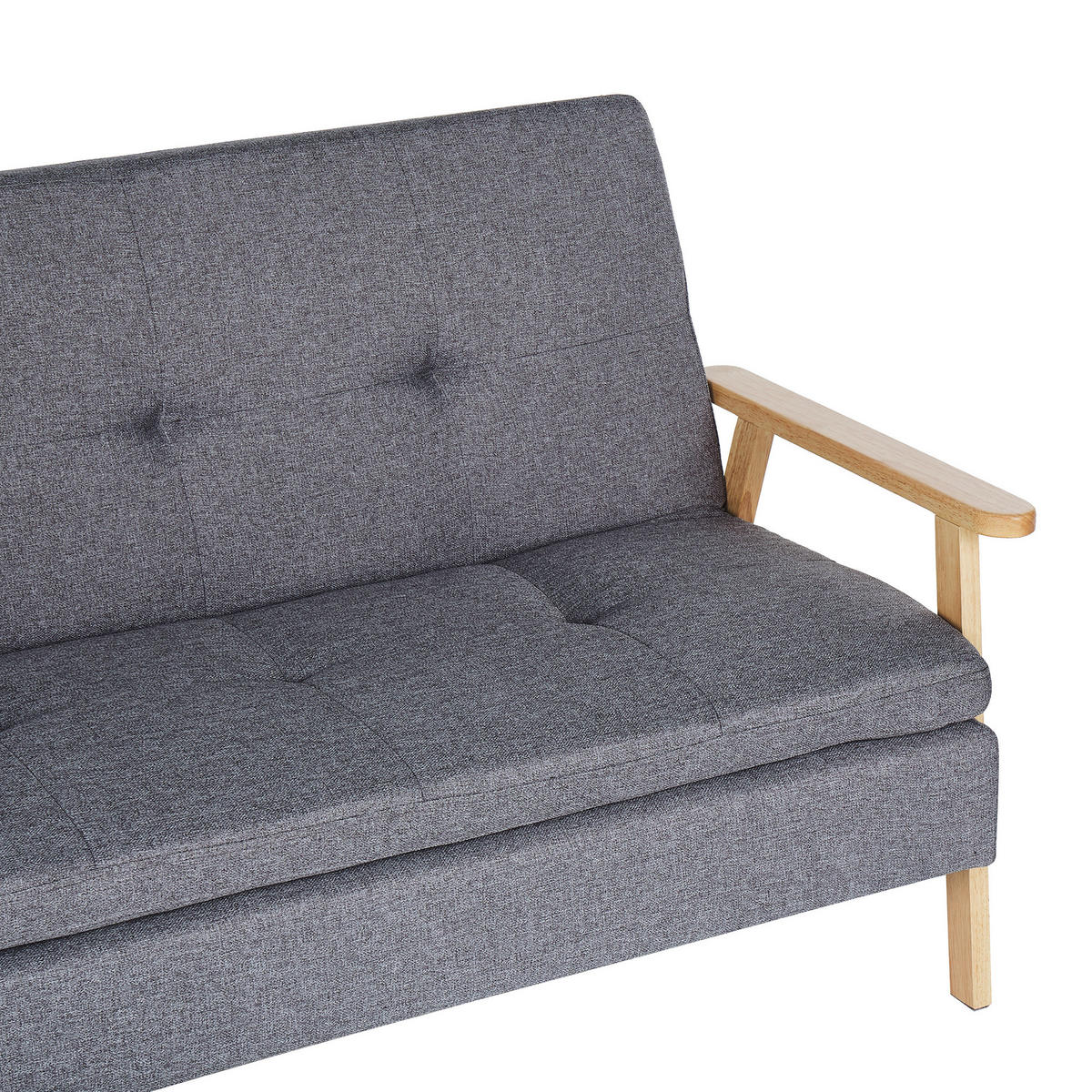 SCHLAFSOFA Polsterbezug Grau Tjorn - Grau, Textil (204/84/85cm) - Beliani