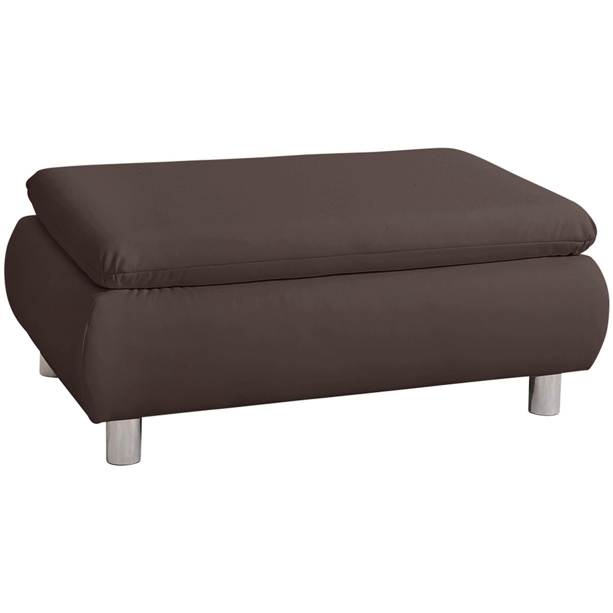 HOCKER Kaye Bezug Kunstleder Metallfuß verchromt / braun - Braun, Kunststoff (90/43/60cm) - 58aufmkessel