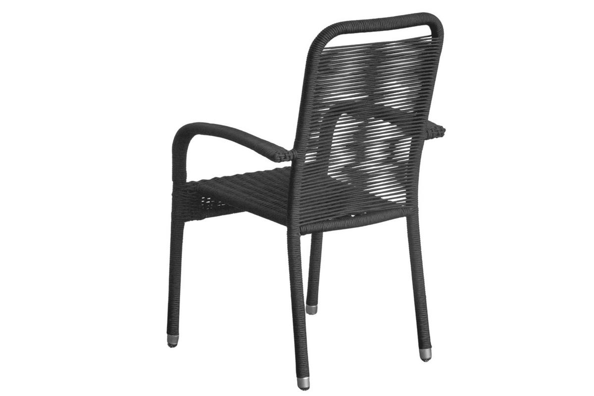 STAPELSTUHL Aires, Metall-Rope, Schwarz - Schwarz, Metall (56/94/64cm) - dasmöbelwerk