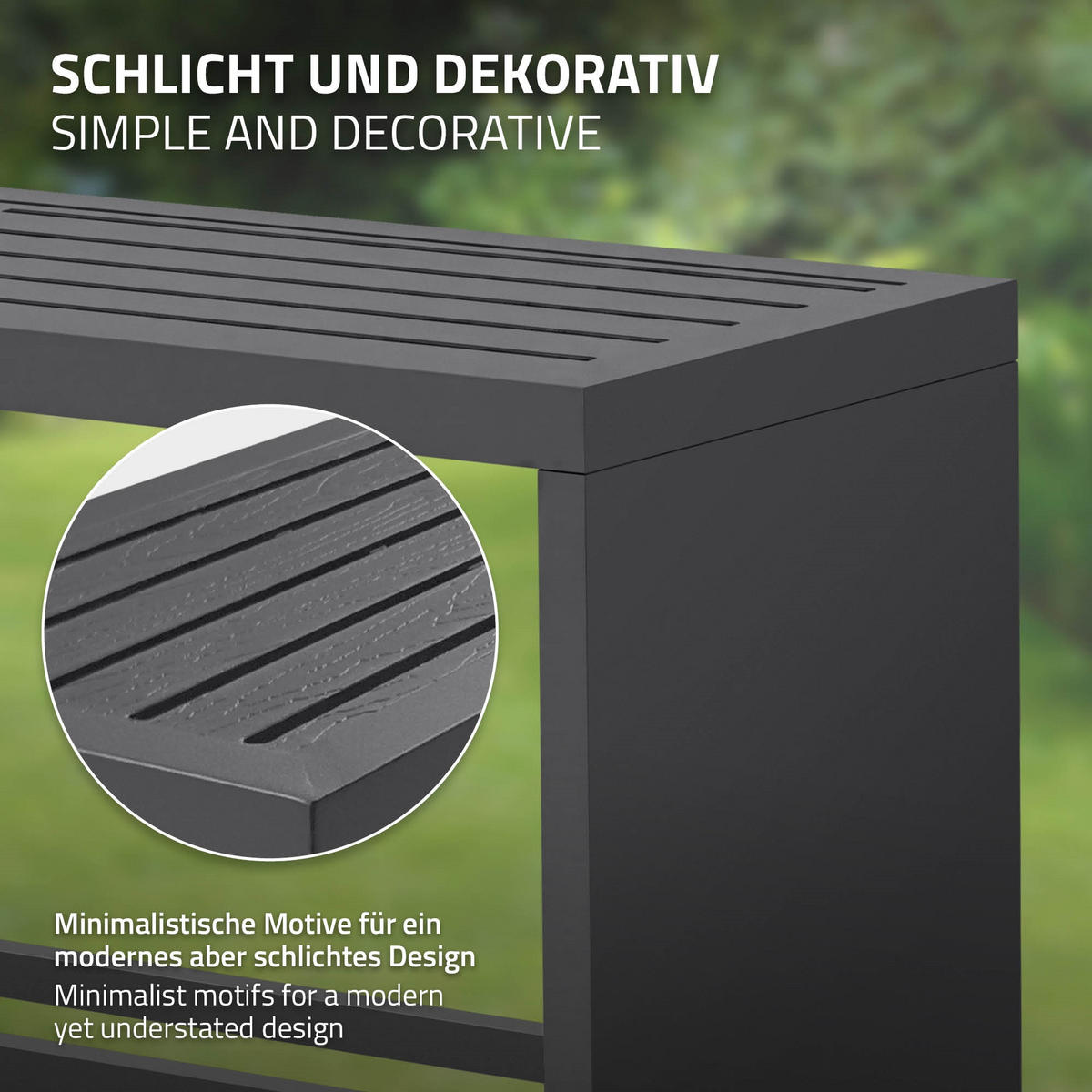 REGÁL NA DŘEVO do interiéru i exteriéru s lavičkou, kovový regál na palivové dřevo, antracitová barva, 120 x 38 x 43 cm, pozinkovaná ocel - antracitová, kov (120/43/38cm) - ML-DESIGN