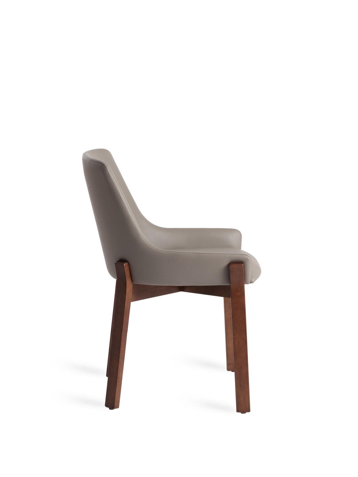 STUHL Dunkelnerz aus Kunstleder 59/60/80 cm - Taupe/Fango, Leder/Holz (59/80/60cm) - ANGEL CERDA