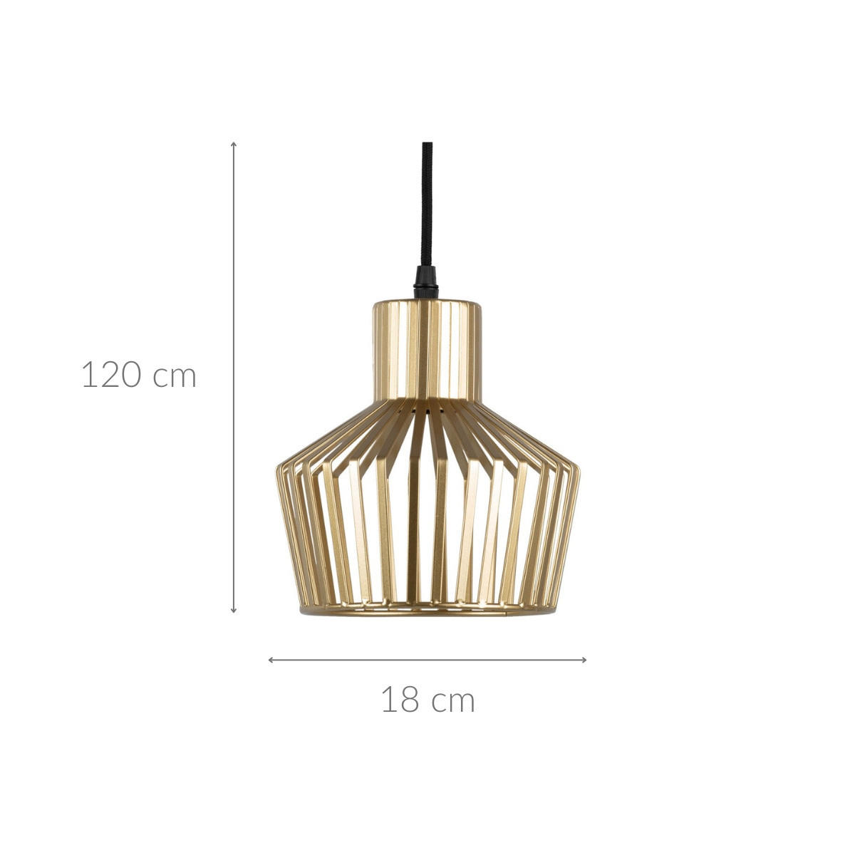 HANGELAMPE Lignes Cap 24/24/14 cm - Goldfarben, Metall (24/24/14cm) - Leitmotiv