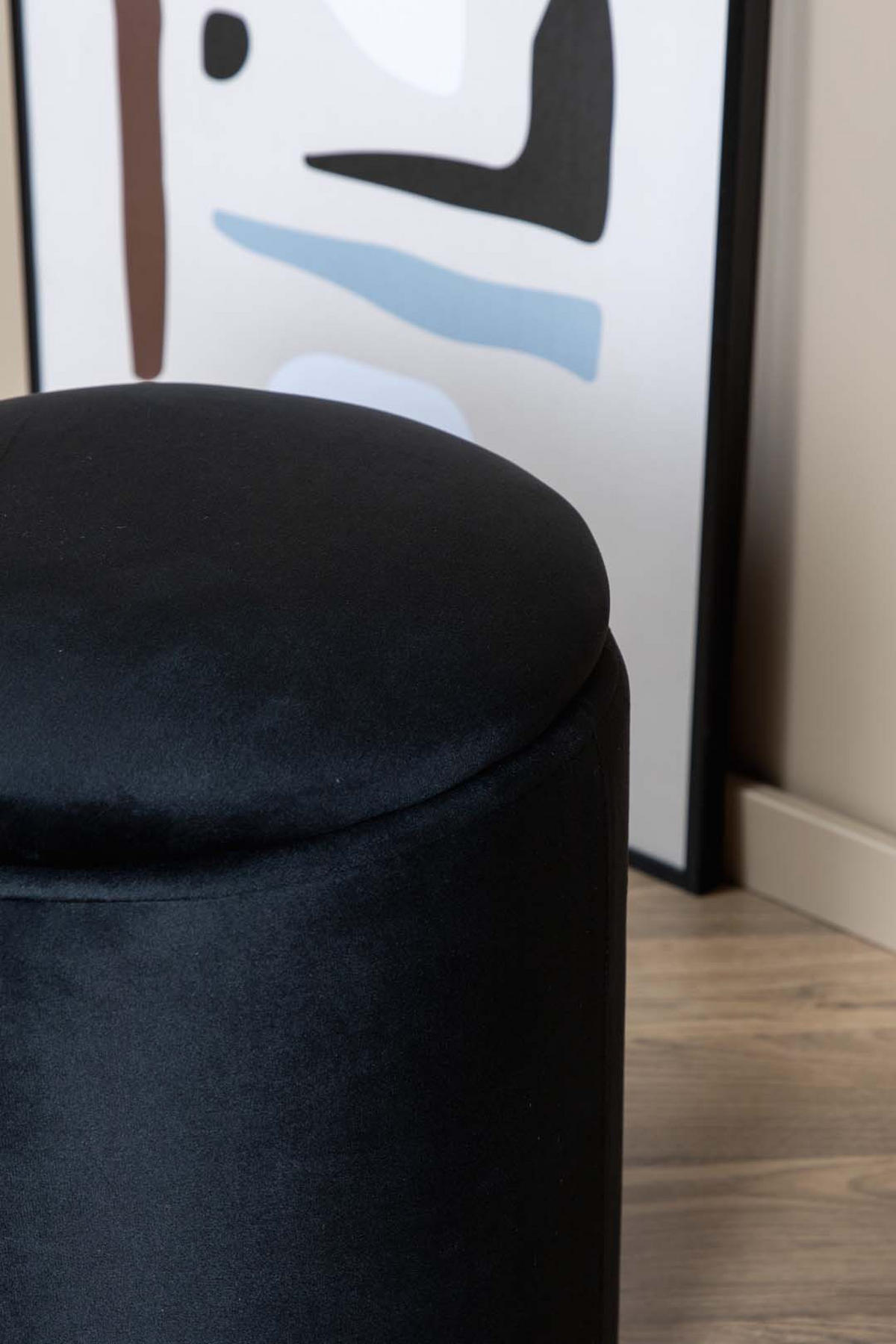 POUF, Limpen, Schwarz, Kunstfell, 32 x 32 x 40 cm - Schwarz, Textil/Fell (32/40/32cm) - ebuy24