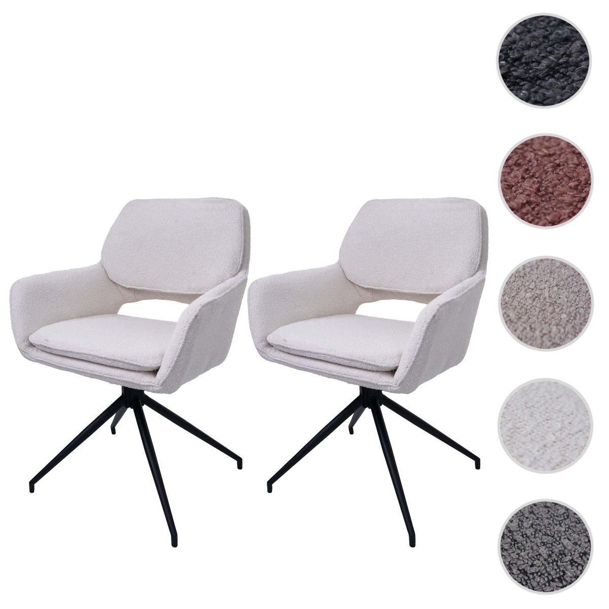 ESSZIMMERSTUHL Cremeweiß 2er-Set - Weiß, Textil (57/86/61cm) - MCW