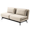 SCHLAFSOFA mit Relaxfunktion - Webstoff - Beige/Schwarz, Textil (184/78/85cm) - home24