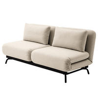 SCHLAFSOFA mit Relaxfunktion - Webstoff - Beige/Schwarz, Textil (184/78/85cm) - home24