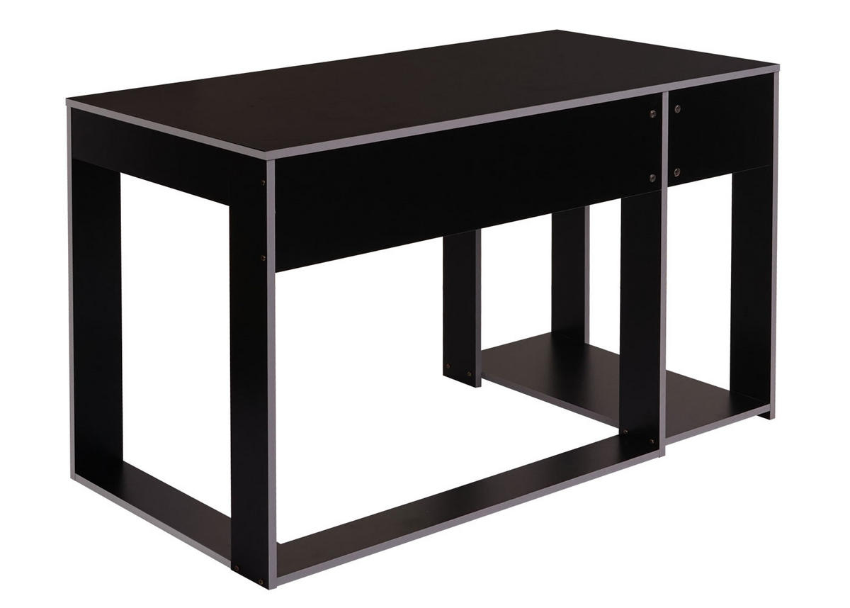 SCHREIBTISCH rechteck Schwarz, Grau - Schwarz/Grau, Holzwerkstoff (60/120/76cm) - MCW