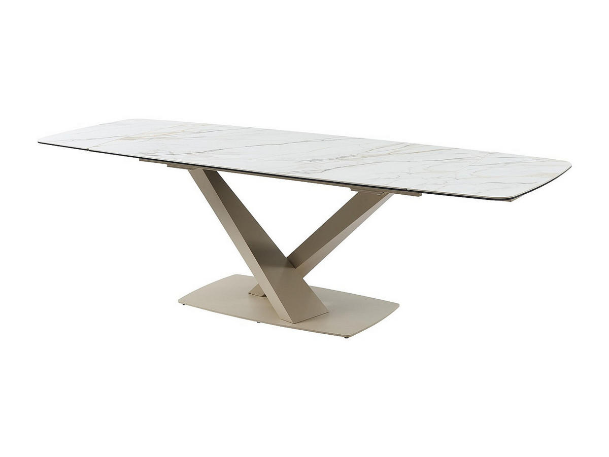 ESSTISCH - 6 Personen, 8 Personen, 10 Personen - keramik - weiß Malata - Weiß, Glas/Keramik (90/220/76cm) - Vente-Unique