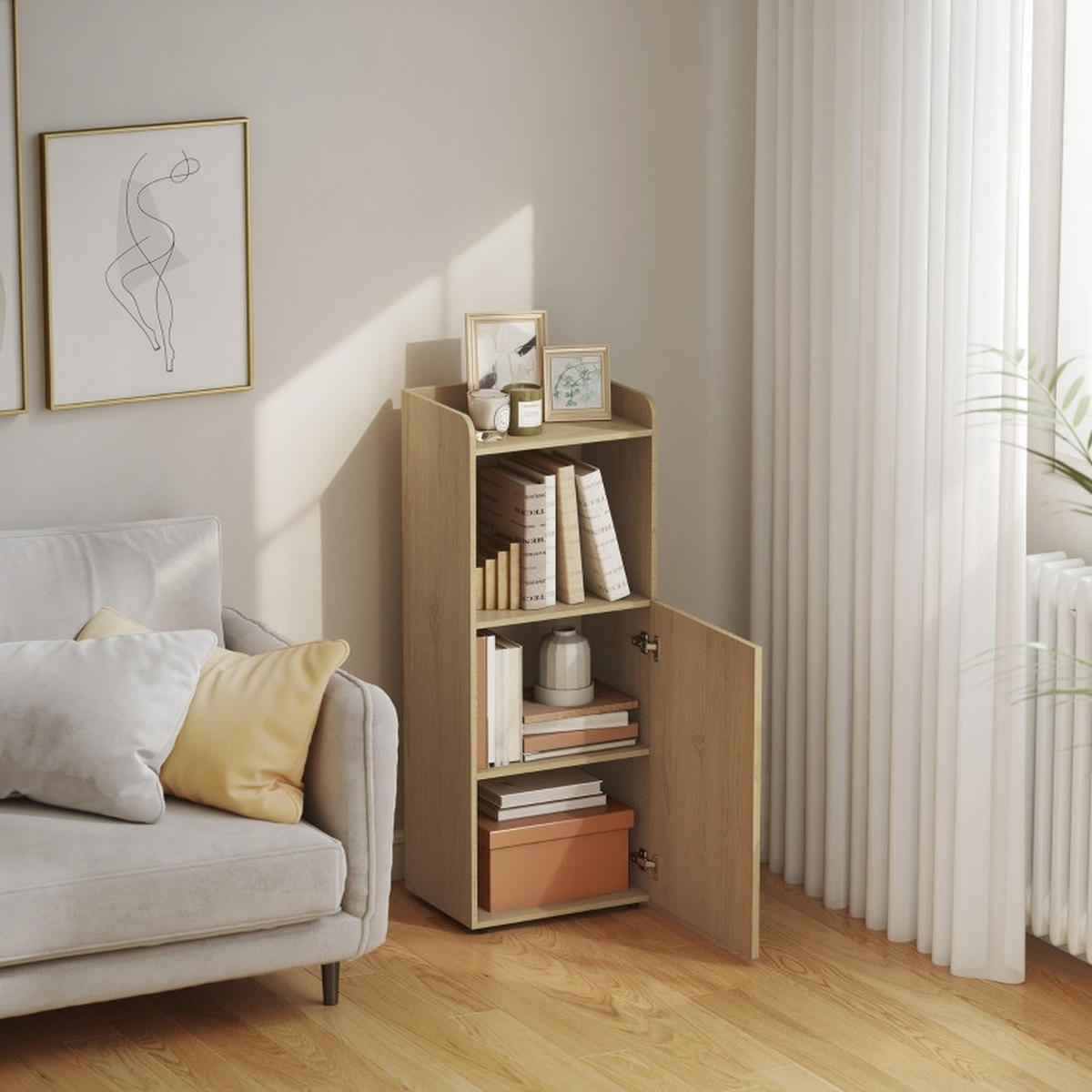 MIDISCHRANK 40/31/104 cm aus Holzwerkstoff mit verstellbarem Einlegeboden Eichenfarben - Eichefarben, Holzwerkstoff (40/104/31cm) - Modenvie