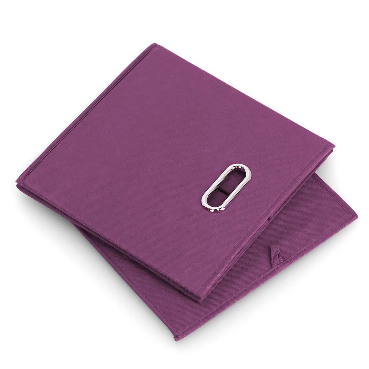 AUFBEWAHRUNGSBOXEN mit Griff, 12 Stück - Vlies, Lila - Violett, Textil (32/32cm) - Zeller Present