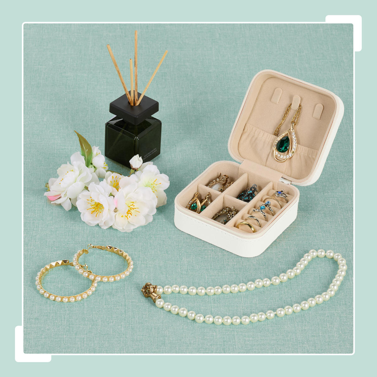 SCHMUCKKÄSTCHEN - Weiß, Holzwerkstoff/Kunststoff (10/5/10cm) - Relaxdays