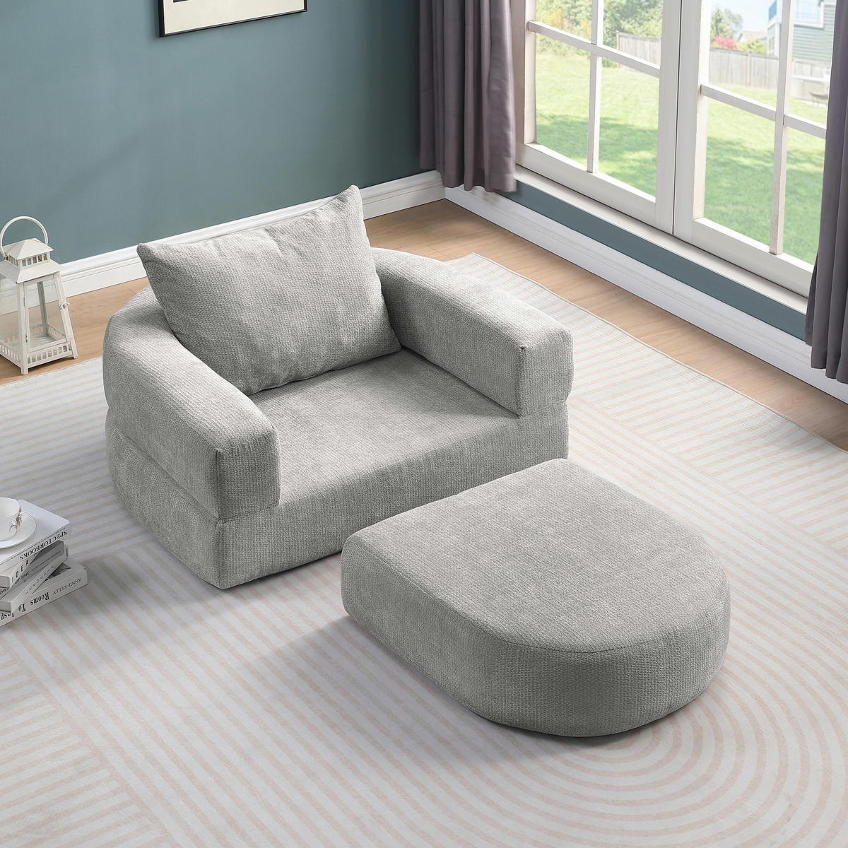 SOFA Chenille Hellgrau - Hellgrau, Textil (101/41/179cm) - WISHDOR