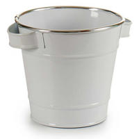 BLUMENTOPF Eimerform Verzinkt Weiß Ø 15 cm - Weiß, Metall (16/14.5cm)