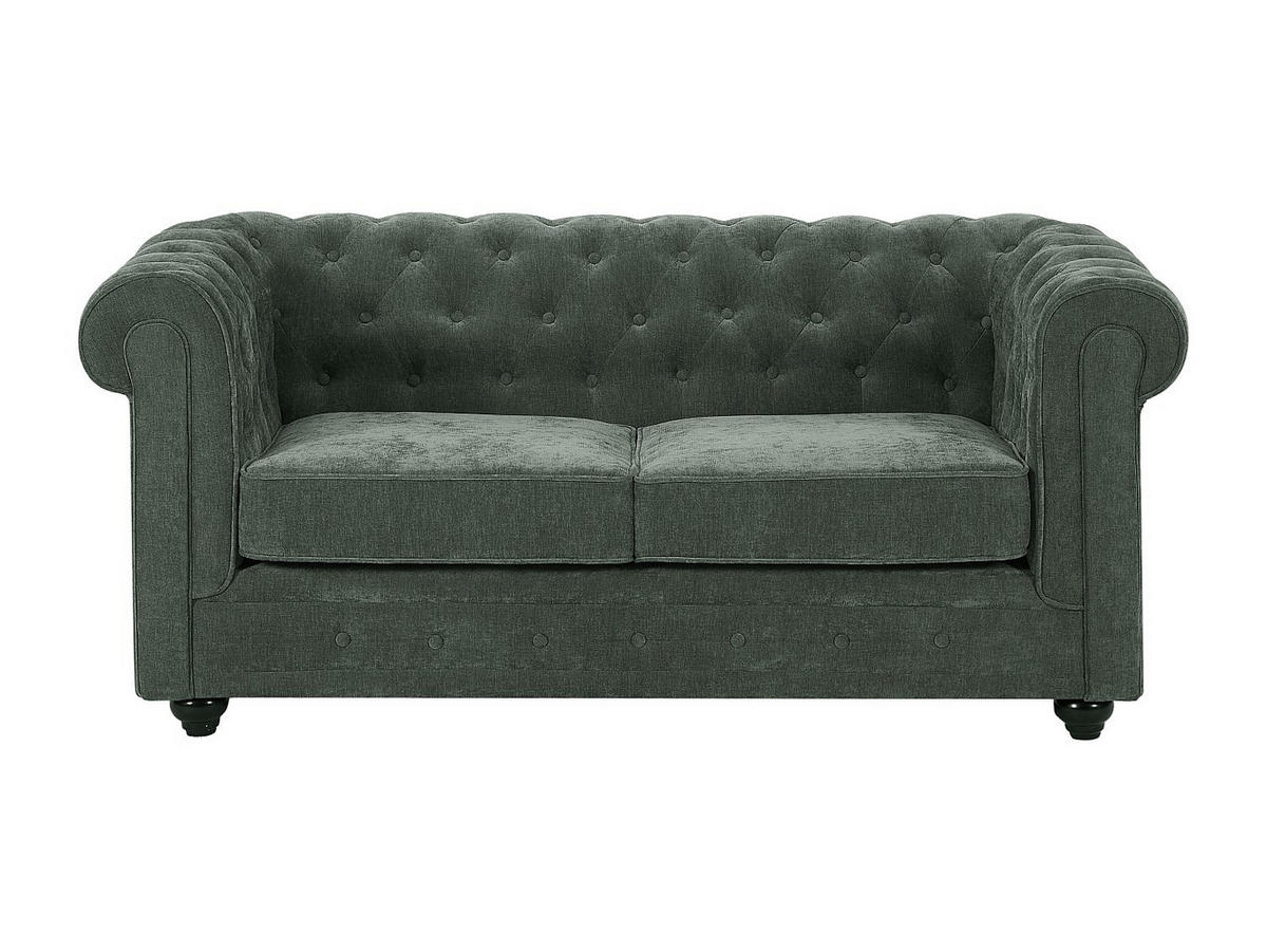 2-SITZER-SOFA - Stoff - Grün - CHESTERFIELD - Grün, Textil (168/72/88cm) - Vente-Unique