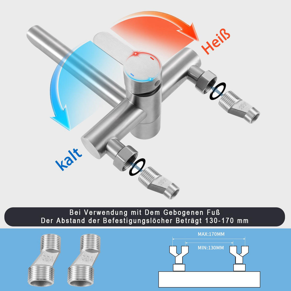 HANDBRAUSE BRAUNSCHWEIG Ⅲ 22/2/13 cm - Silberfarben, Metall (15/13/22cm) - Nettlife
