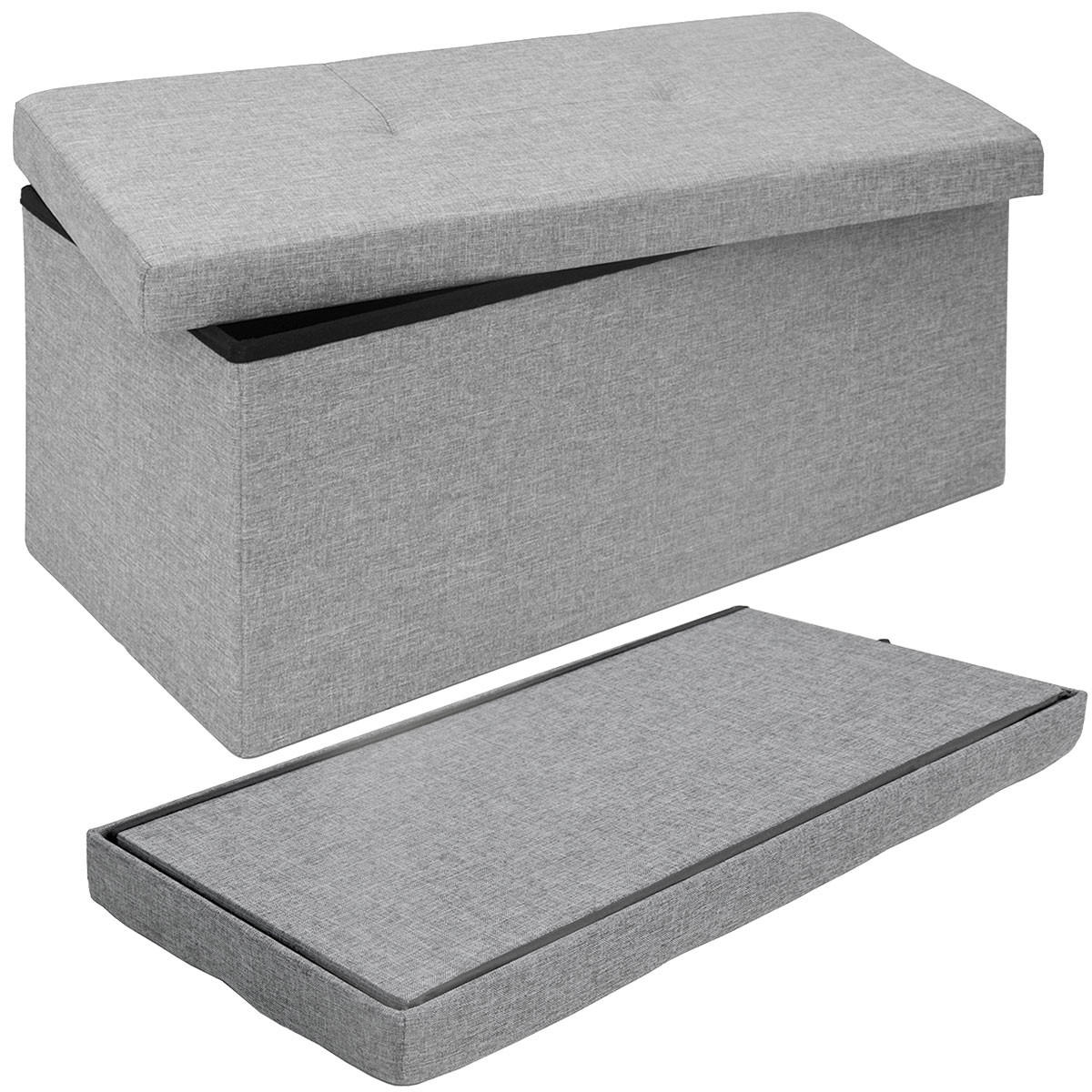 SITZBANK Faltbar, 76/38/38 cm, mit Trennwand, 80 Liter, Hellgrau - Grau, Textil (38/38/76cm) - Dunedesign