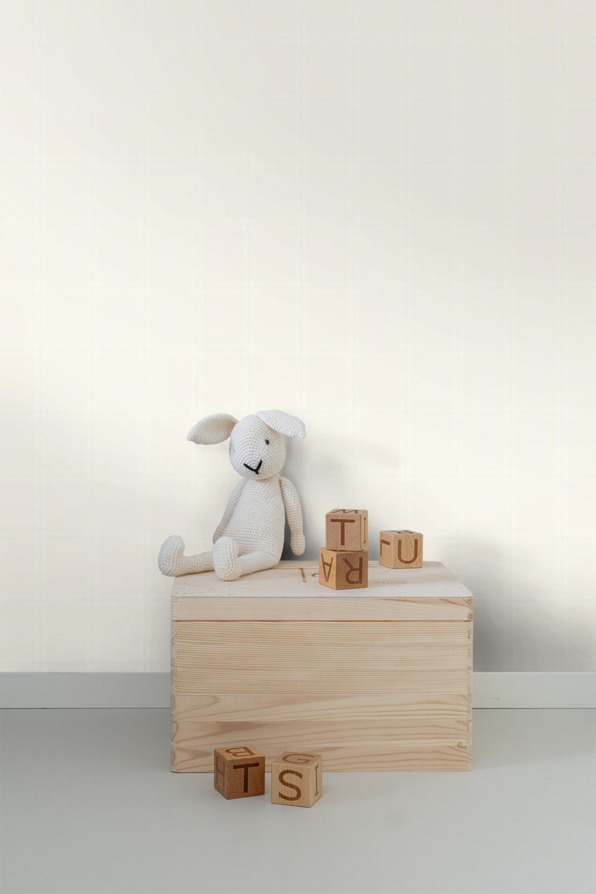 TAPETE Karomuster 53 cm x 10.05 m - Weiß, Papier (53/0.1cm) - Origin Wallcoverings